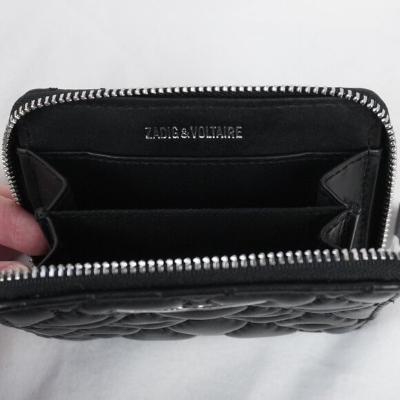 Zadig & Voltaire Mini ZV Vintage Monogram Wallet in Black & Silver (NWT) - Picture 6 of 12
